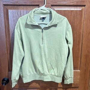 Universal Thread Women's Light Green Half-Zip Sweatshirt